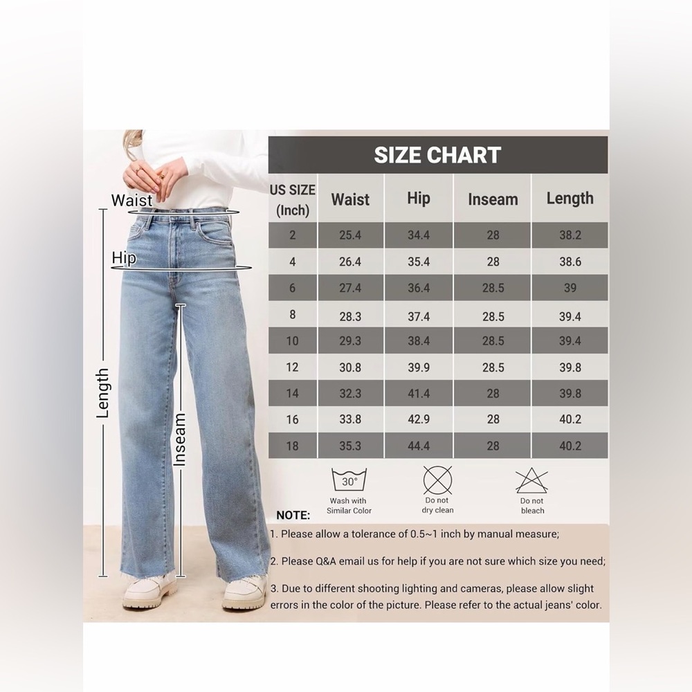 🆕High Waisted Frayed Stretchy Cropped Wide Leg Jeans - Picture 2 of 2
